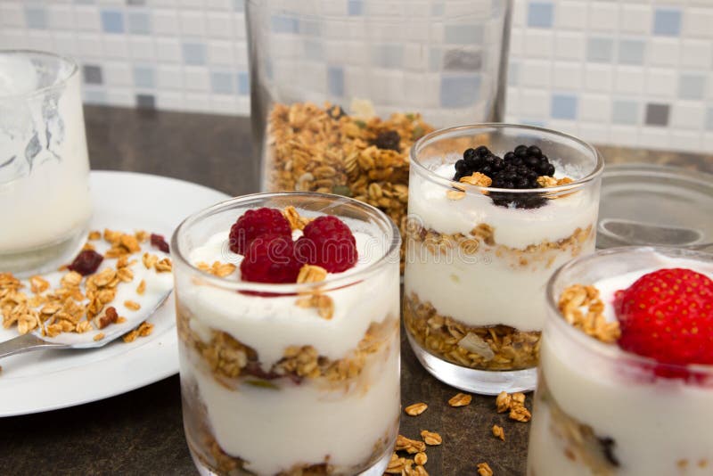 Yogurt and Granola Breakfast Stock Image Image of blackberry, morning