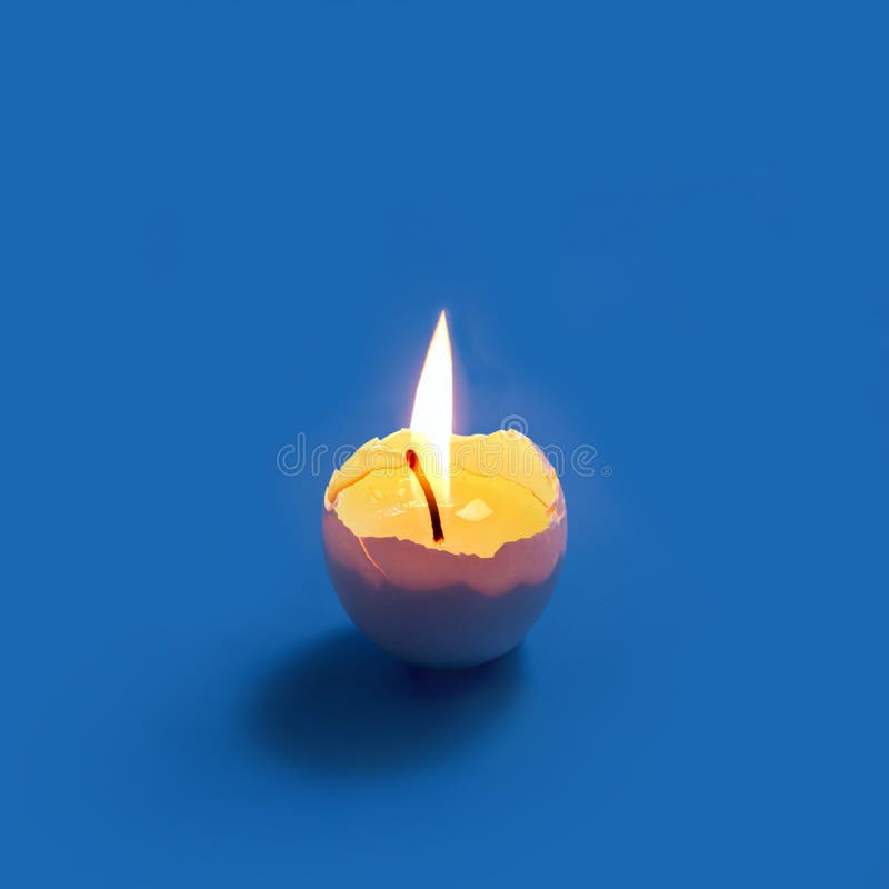 Homemade Burning Candle in Eggshell Stock Photo Image of idea, glow