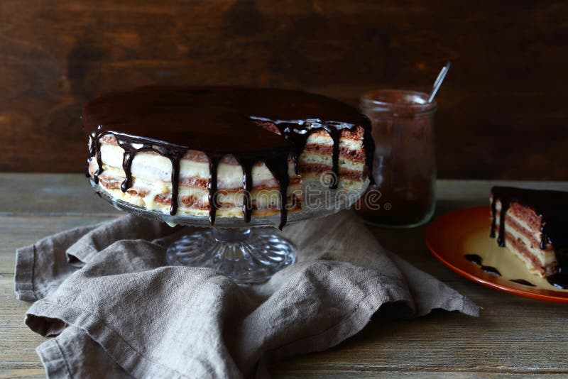 Homemade cake with chocolate