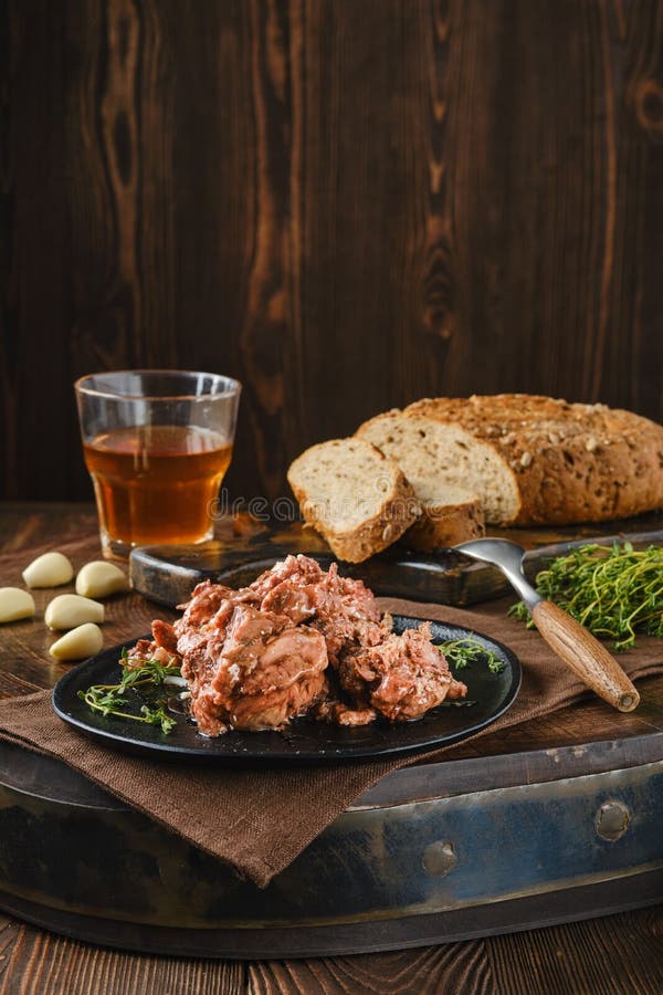 Homemade Canned Fallow Deer Stew Meat Stock Image Image of dish