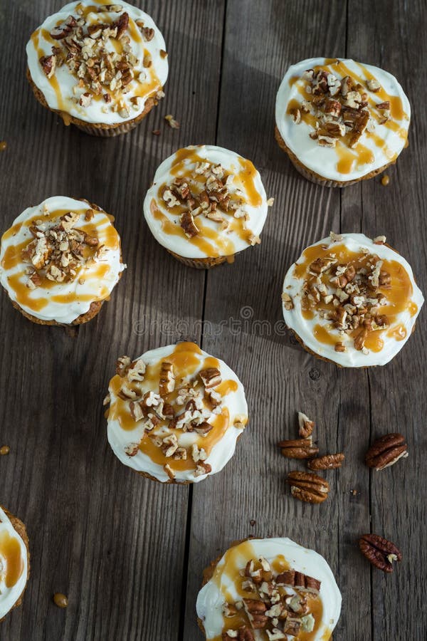 Homemade carrot muffins on brown wooden background royalty free stock image Homemade carrot muffins on brown wooden background royalty free stock image