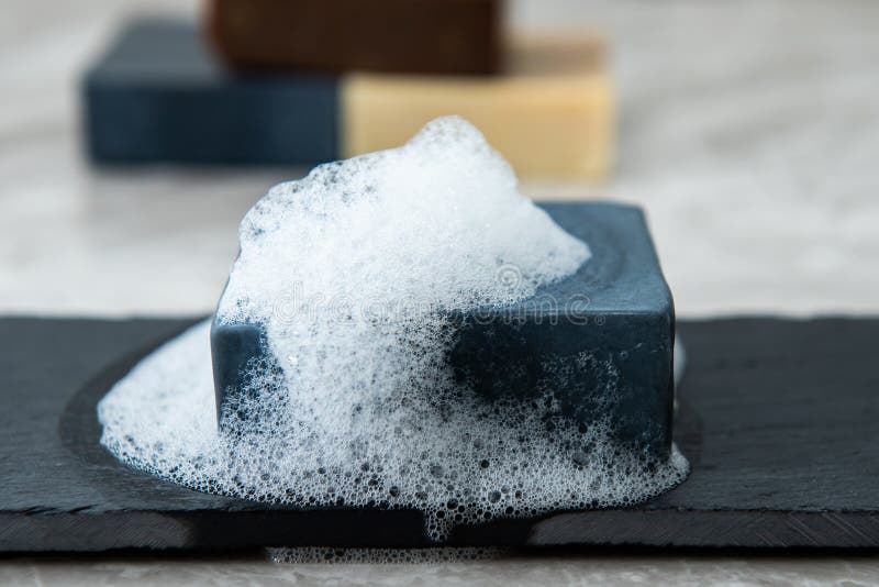 Homemade Charcoal Bar soap stock image. Image of cleaning 209951269