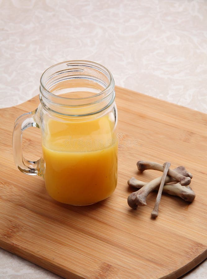 Homemade Chicken Bone Broth in Mug Stock Image Image of glass