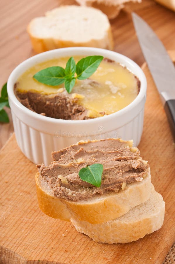 Homemade Chicken Liver Pate Stock Image Image of cutting, green 30142615
