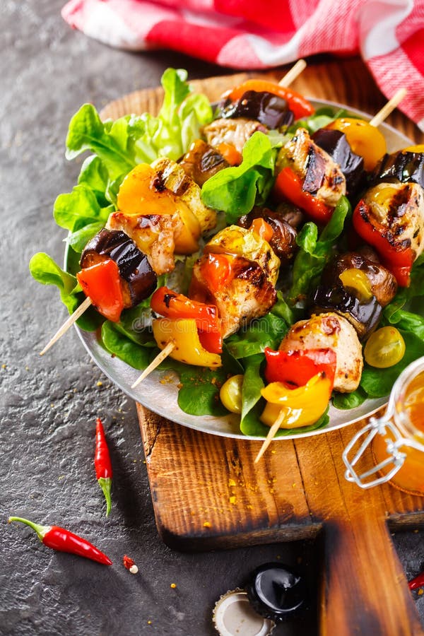 Homemade Chicken Shish Kabobs Stock Image Image of cuisine, diet