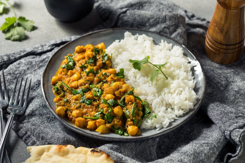 Homemade Chickpea and Spinach Curry Stock Photo Image of indian