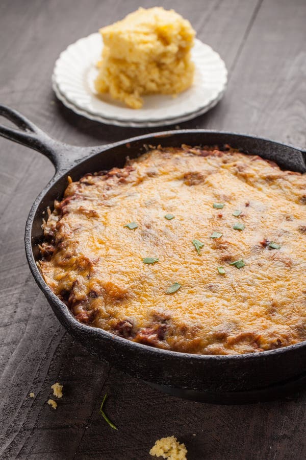 Homemade Chili with Side of Cornbread Stock Image Image of chili