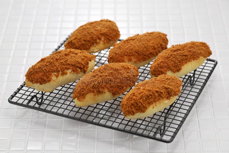 Homemade Chinese Pork Floss Buns Stock Image Image of mayonnaise