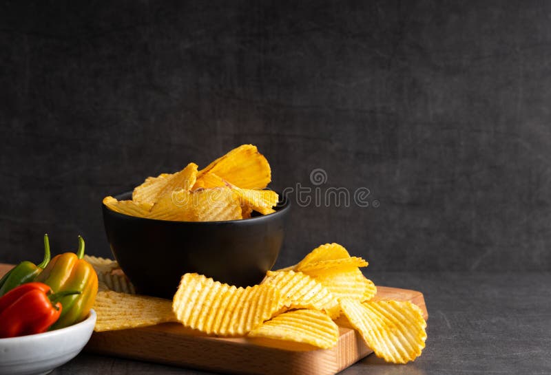 Homemade Chips with Hot Peppers Stock Photo Image of homemade, salsa