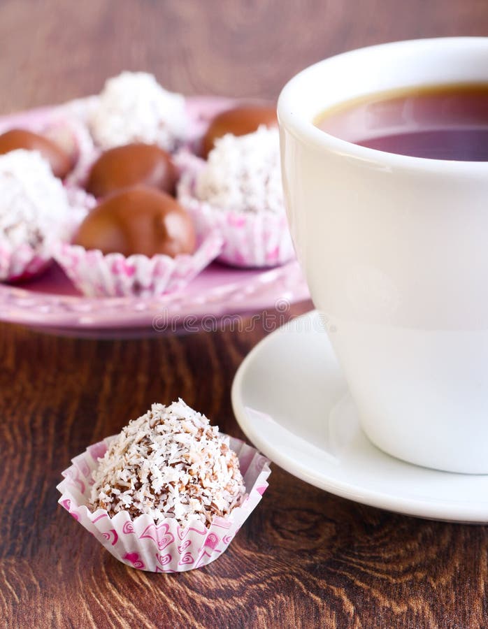 Homemade chocolate candies stock photo. Image of coconut 36278054