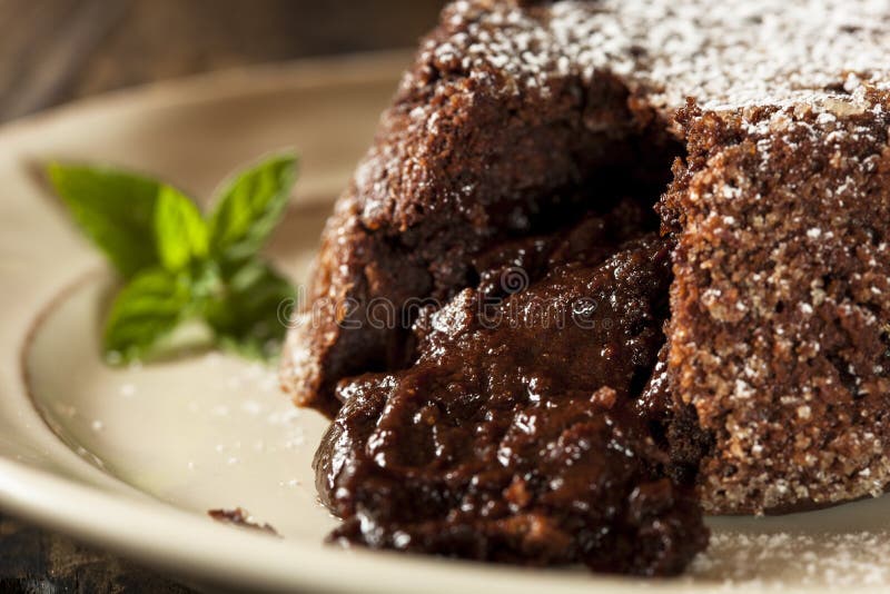 Homemade Chocolate Lava Cake Dessert Stock Image Image of dark, syrup