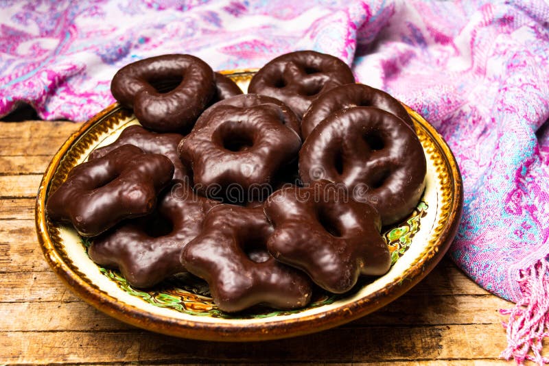 Homemade Chocolate Pretzels on a Plate Stock Photo Image of delicious