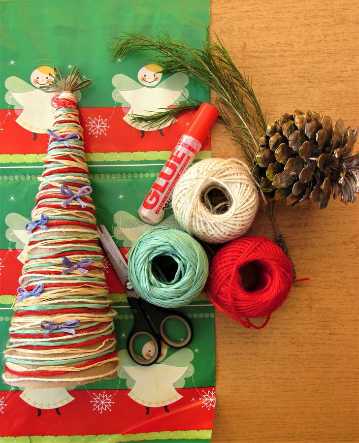 DIY Homemade Christmas Tree. Materials for Christmas Crafts Project. Do