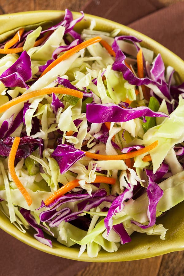 Homemade Coleslaw with Shredded Cabbage and Lettuce Stock Photo Image