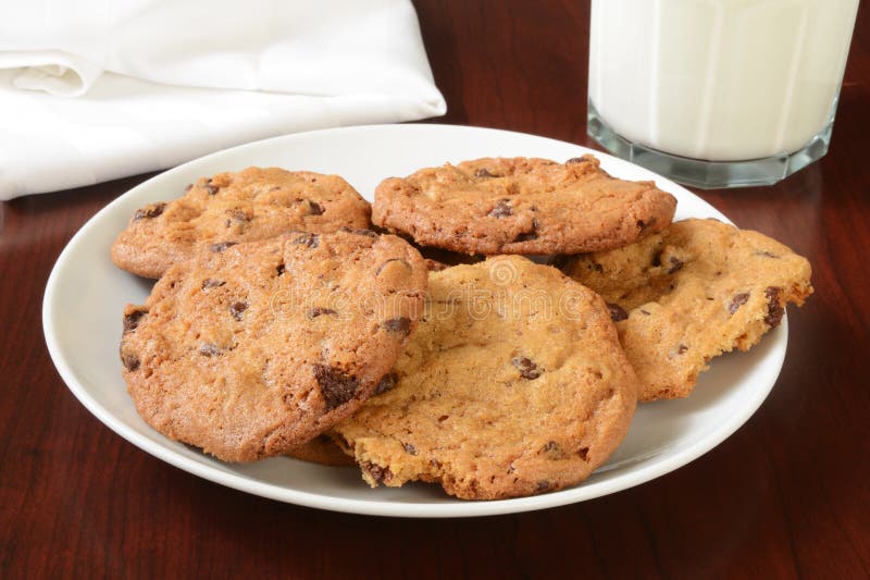 Homemade cookies and milk