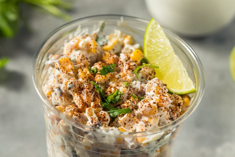 Homemade Corn Elote Esquites in a Cup Stock Photo Image of meal