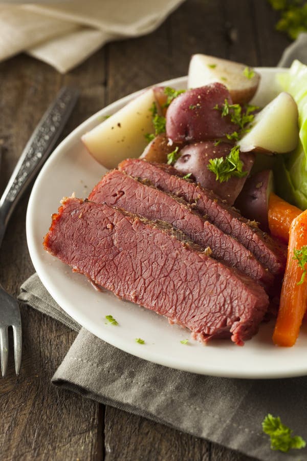 Homemade Corned Beef and Cabbage Stock Photo Image of plate, homemade