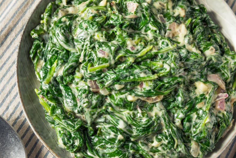 Homemade Creamed Spinach Side Dish Stock Photo - Image of fresh