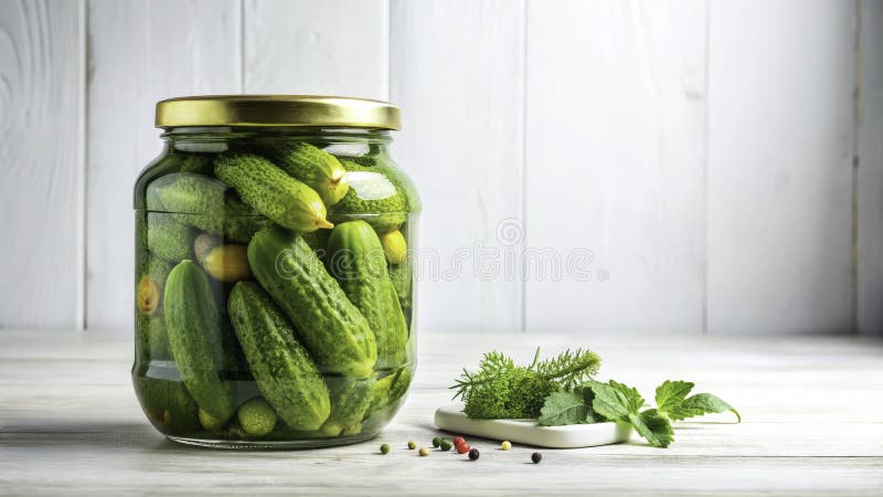 Homemade Crisp Dill Pickles The Vibrant Delicious Summer Side Dish Idealny do imprez Codzienne posiłki Naucz się łatwego. Doświadcz chrupiącego zachwytu domowej dill pickles letniej zszywki idealnej na przyjęcia lub zwykły posiłek tygodniowy. Obraz zamykający pokazuje piękny słoik żywych, chrupiących ogórków błyszczących na czystym białym tle. Idealne danie boczne dla kanapek z hamburgerami lub same te domowe pikle są zdrowym i aromatywnym dodatkiem do każdego posiłku. Wykonano