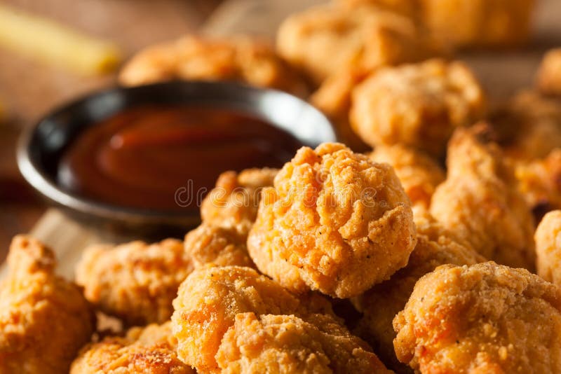 Homemade Crispy Popcorn Chicken Stock Image Image of breast, brown