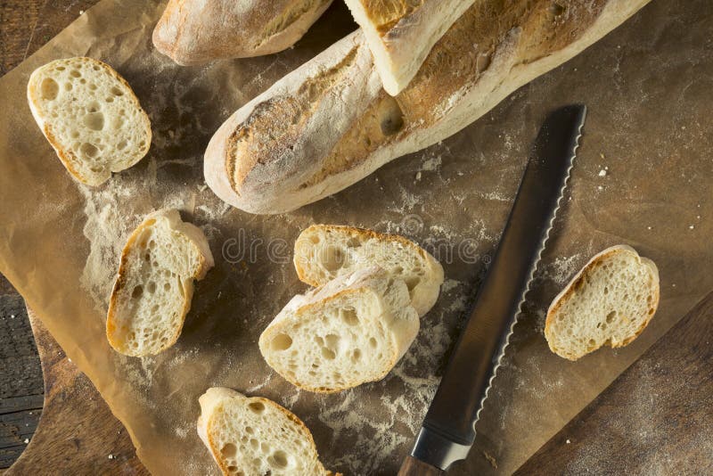 Homemade Crusty French Bread Baguette Ready to Eat