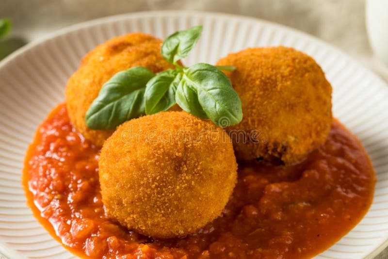 Homemade Deep Fried Risotto Arancini Stock Image - Image of croquette ...