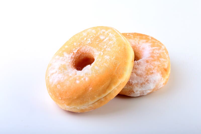 Homemade Doughnuts with Jelly Filled and Powdered Sugar Isolated on