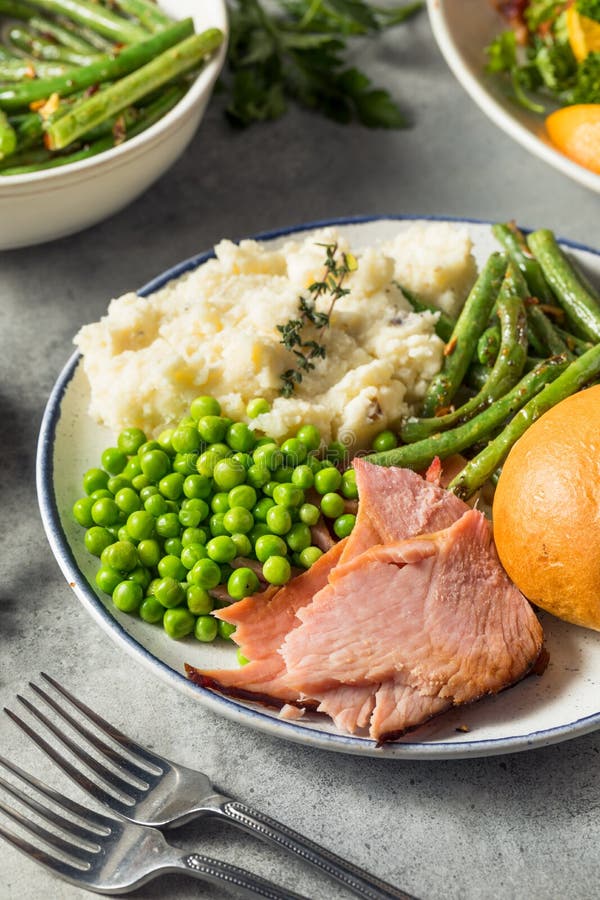 Homemade Easter Ham Dinner stock image. Image of lunch 244001845