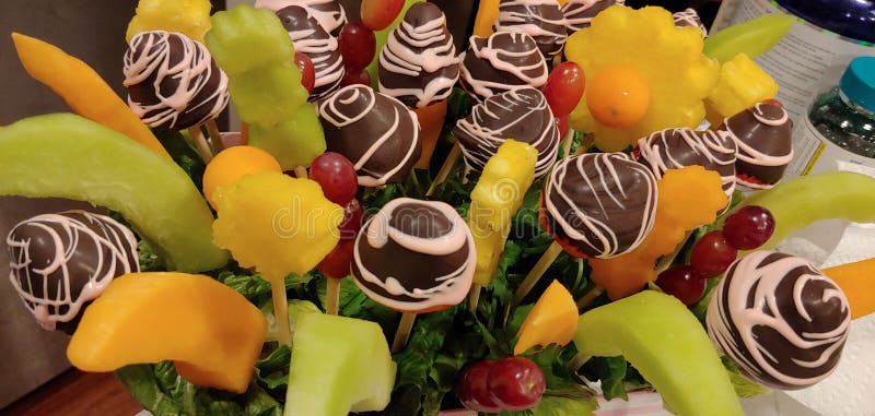 Homemade Edible arrangements fruit basket with strawberries