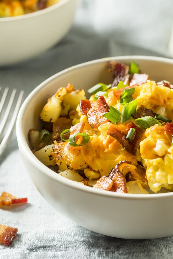 Homemade Egg and Potato Breakfast Bowl Stock Photo - Image of potatoes