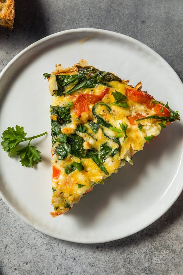 Homemade Egg and Spinach Frittata Stock Image - Image of healthy, meal