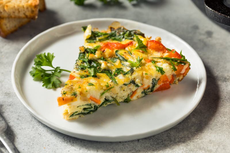 Homemade Egg and Spinach Frittata Stock Image - Image of cooking, dish