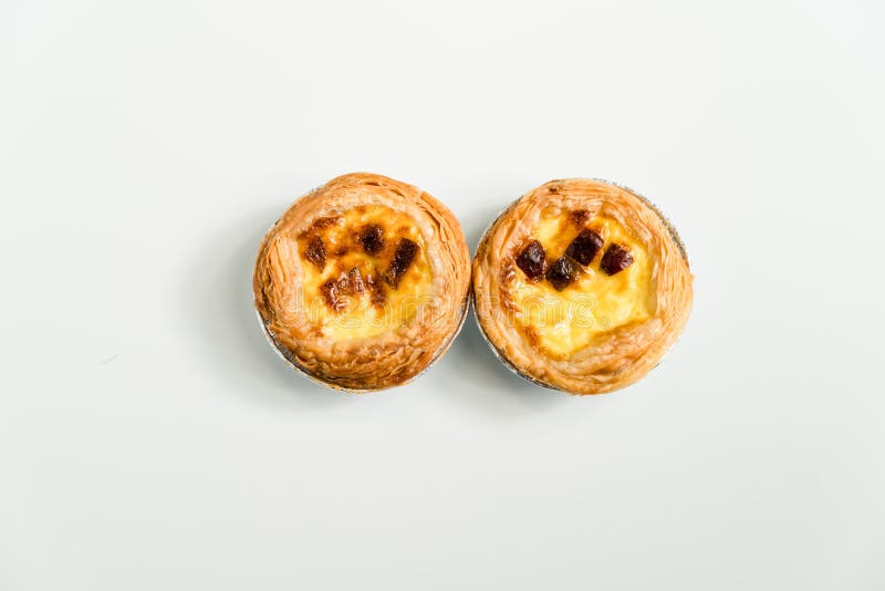 Egg Tart with White Background Stock Photo Image of creamy, cookies