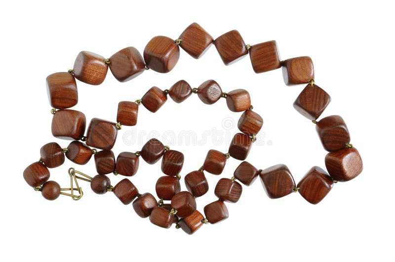 Homemade female beads are made of ebony and mahogany wooden s