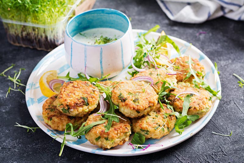 Homemade Fish Croquette with White Fish, Bulgur, Spinach and
