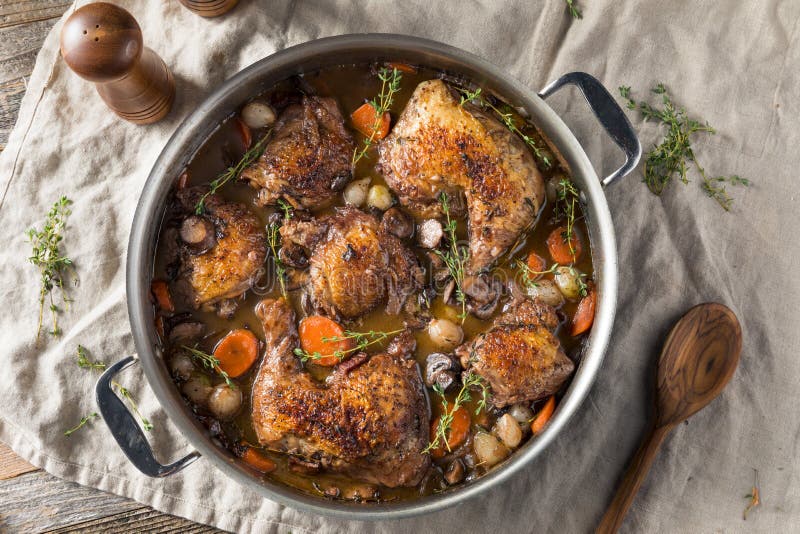 Homemade French Coq Au Vin Chicken