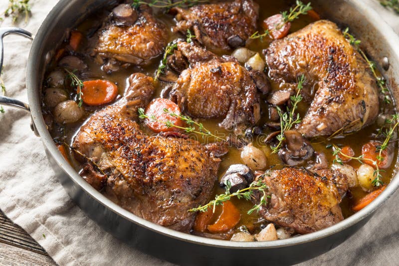 Homemade French Coq Au Vin Chicken