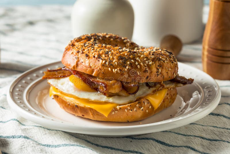 Homemade Fried Egg Bagel Sandwich Stock Photo Image of deli, sandwich 183324064
