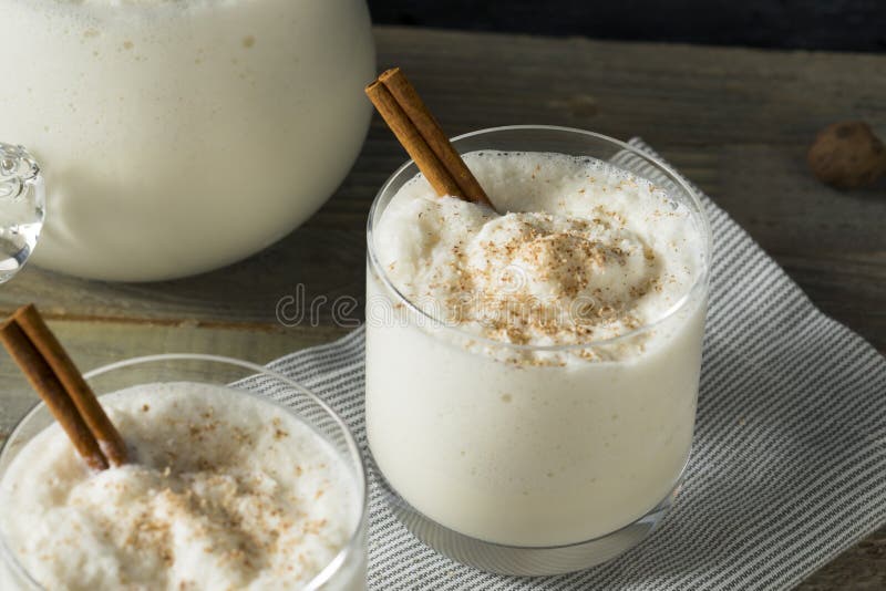 Homemade Frozen Bourbon Milk Punch with Cinnamon and Nutmeg