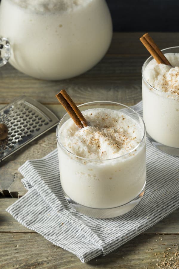 Homemade Frozen Bourbon Milk Punch with Cinnamon and Nutmeg