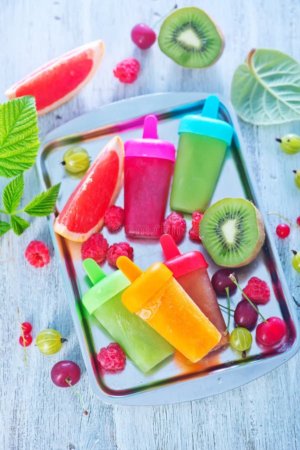 Homemade fruit icecream stock photo. Image of juice, rolls 56596600