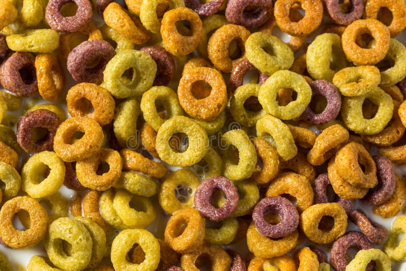 Homemade Fruity Fruit Loop Cereal Stock Photo Image of loops, healthy