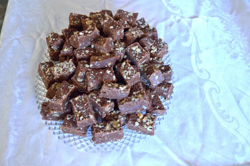 Homemade Fudge Candy stock image. Image of cocoa, holiday 77561913