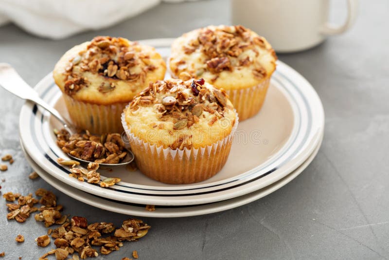 Homemade Granola Muffins for Breakfast Stock Image Image of banana