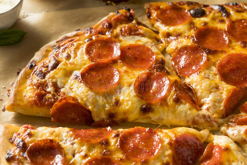 Hot Homemade Pepperoni Pizza Stock Photo - Image of dough, slice: 45994188