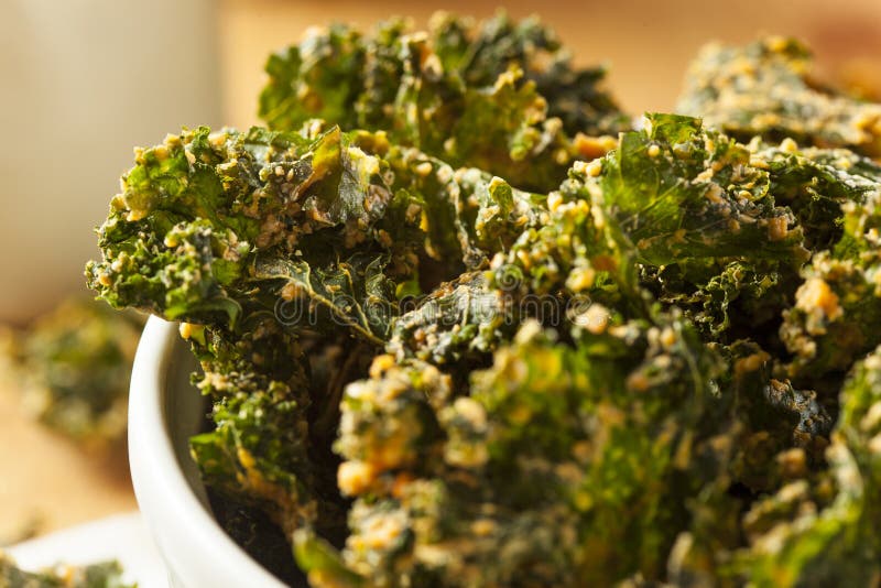 Homemade Green Kale Chips stock image. Image of dehydrated 45181699