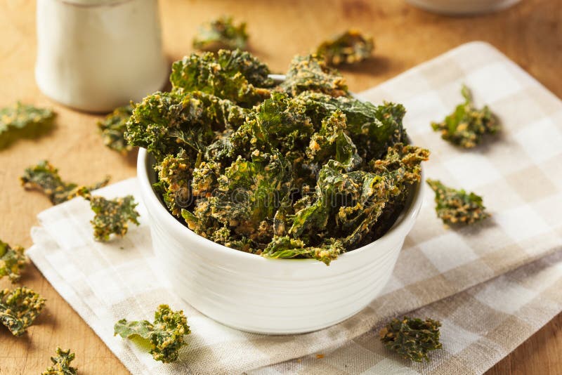 Homemade Green Kale Chips stock image. Image of vegetable 45181727