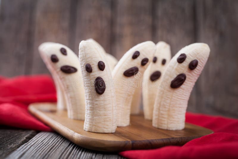 Homemade halloween scary banana ghosts monsters