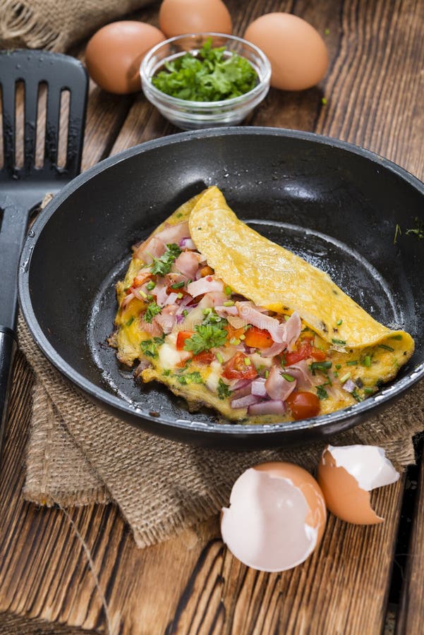 Homemade Ham and Cheese Omelette Stock Photo Image of appetizer