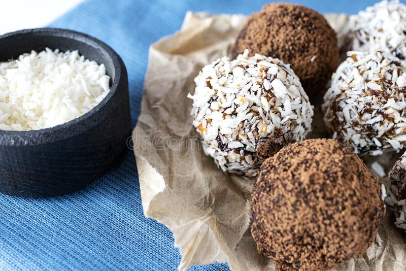 Homemade healthy paleo raw chocolate truffles stock images Homemade healthy paleo raw chocolate truffles stock images
